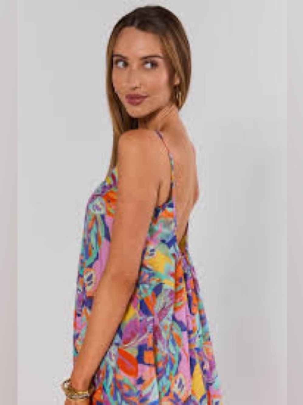 CITRUS SIZE L~TROPICAL BEACHWEAR DRESS OR COVER-UP FLOWING SILHOUETTE VACATION